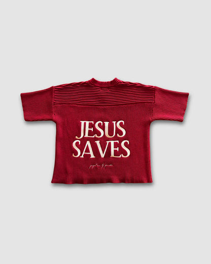 "JESUS SAVES" - Knit Jersey